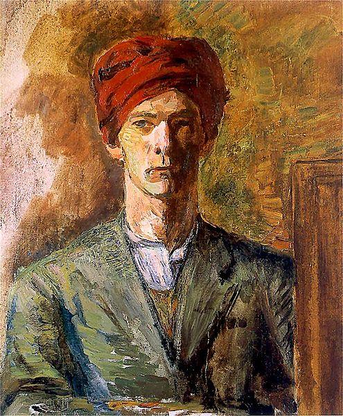 Self-portrait in red headwear, Zygmunt Waliszewski